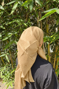 Gold satin headscarf