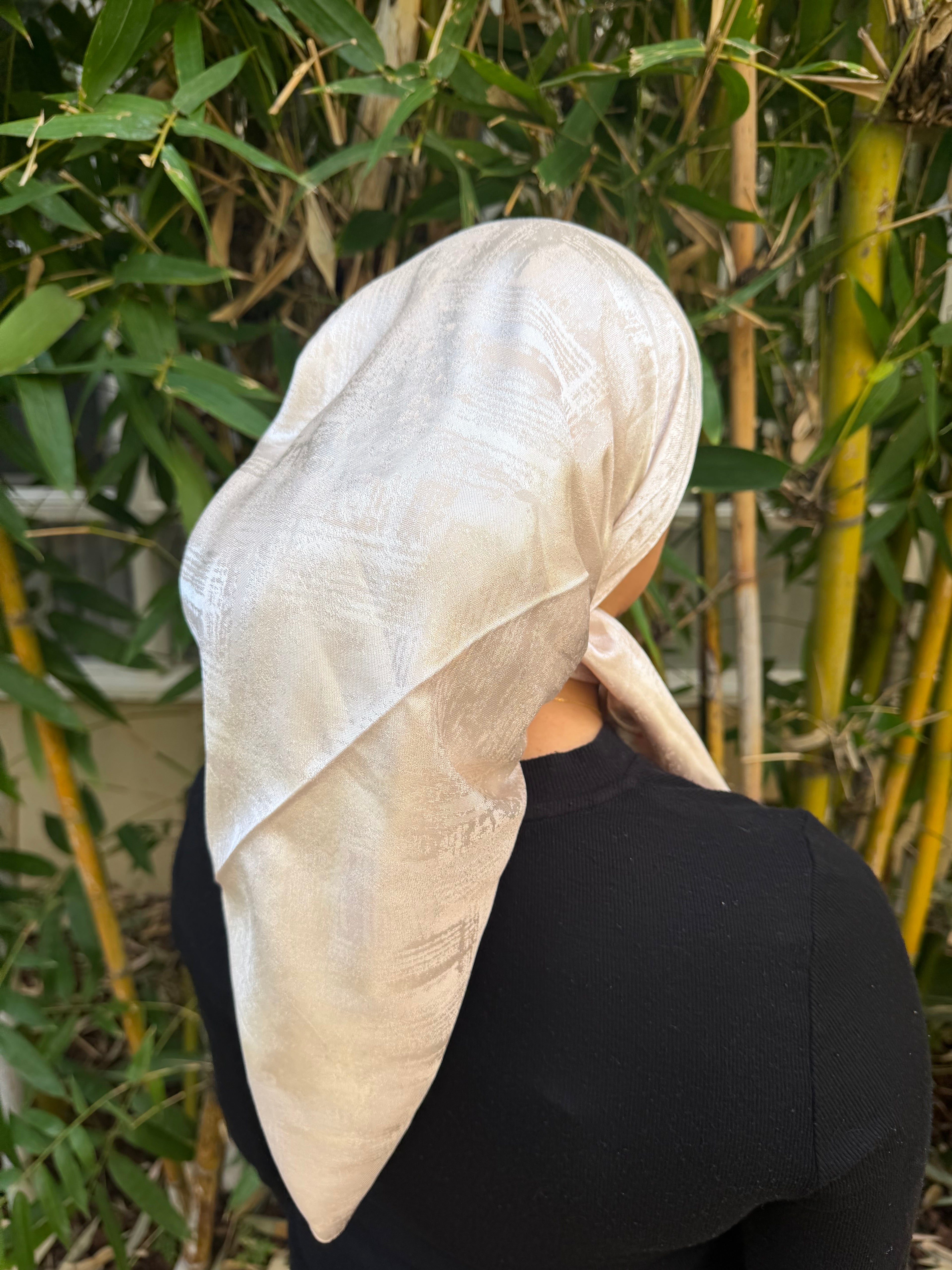 Metallic cream headscarf