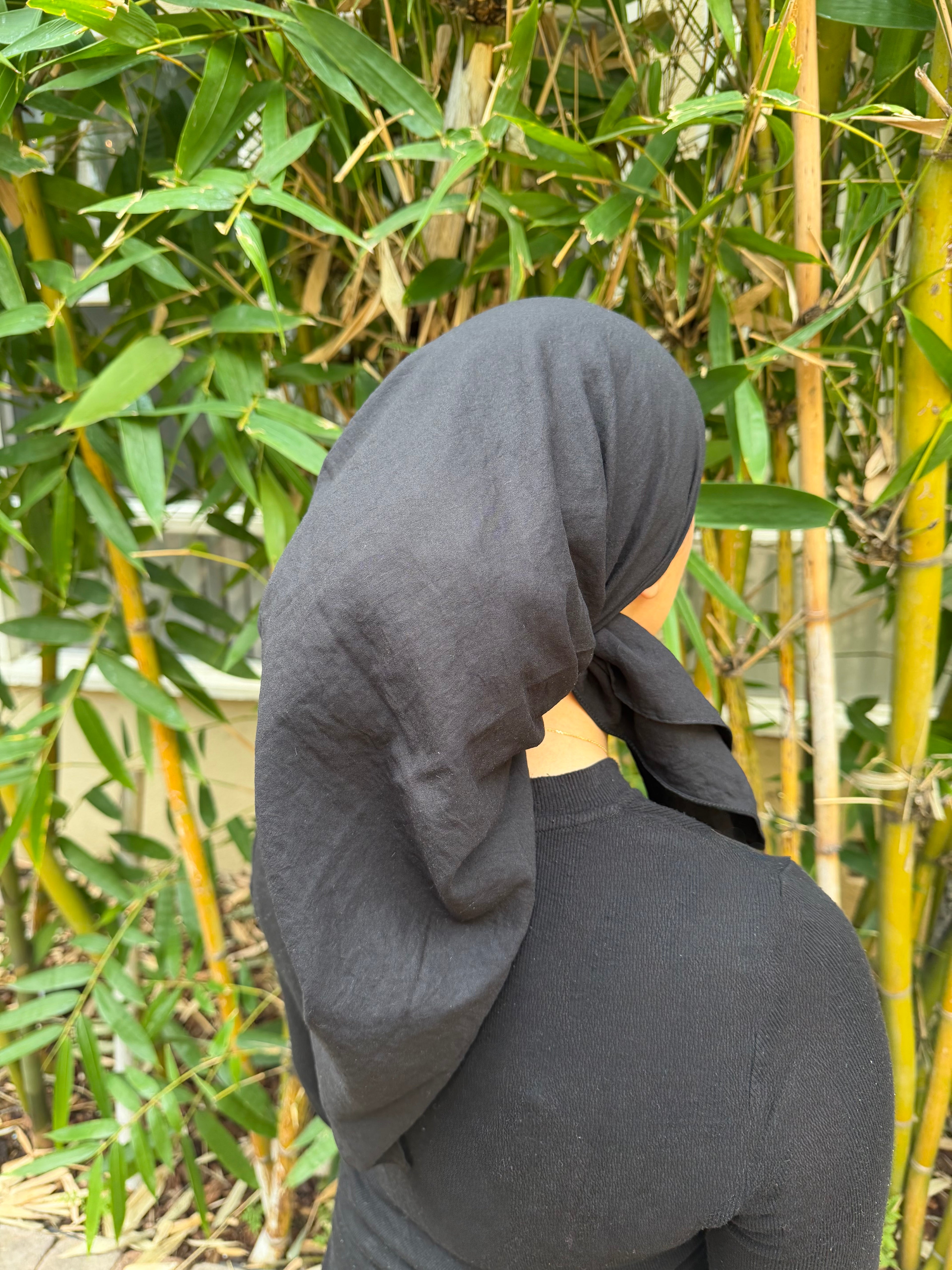 Black cotton headscarf