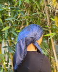 Navy zebra metallic headscarf