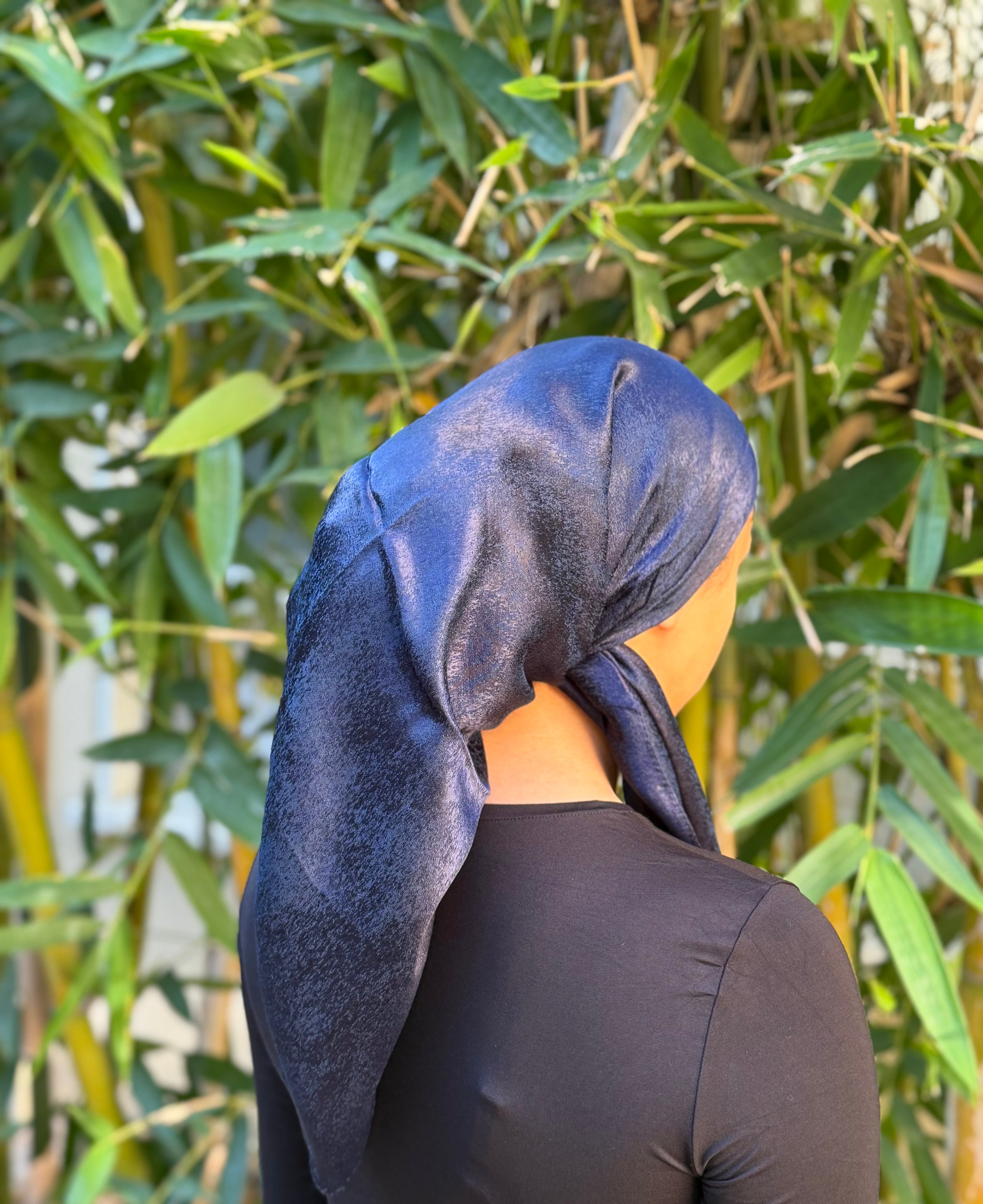 Nightfall navy metallic headscarf
