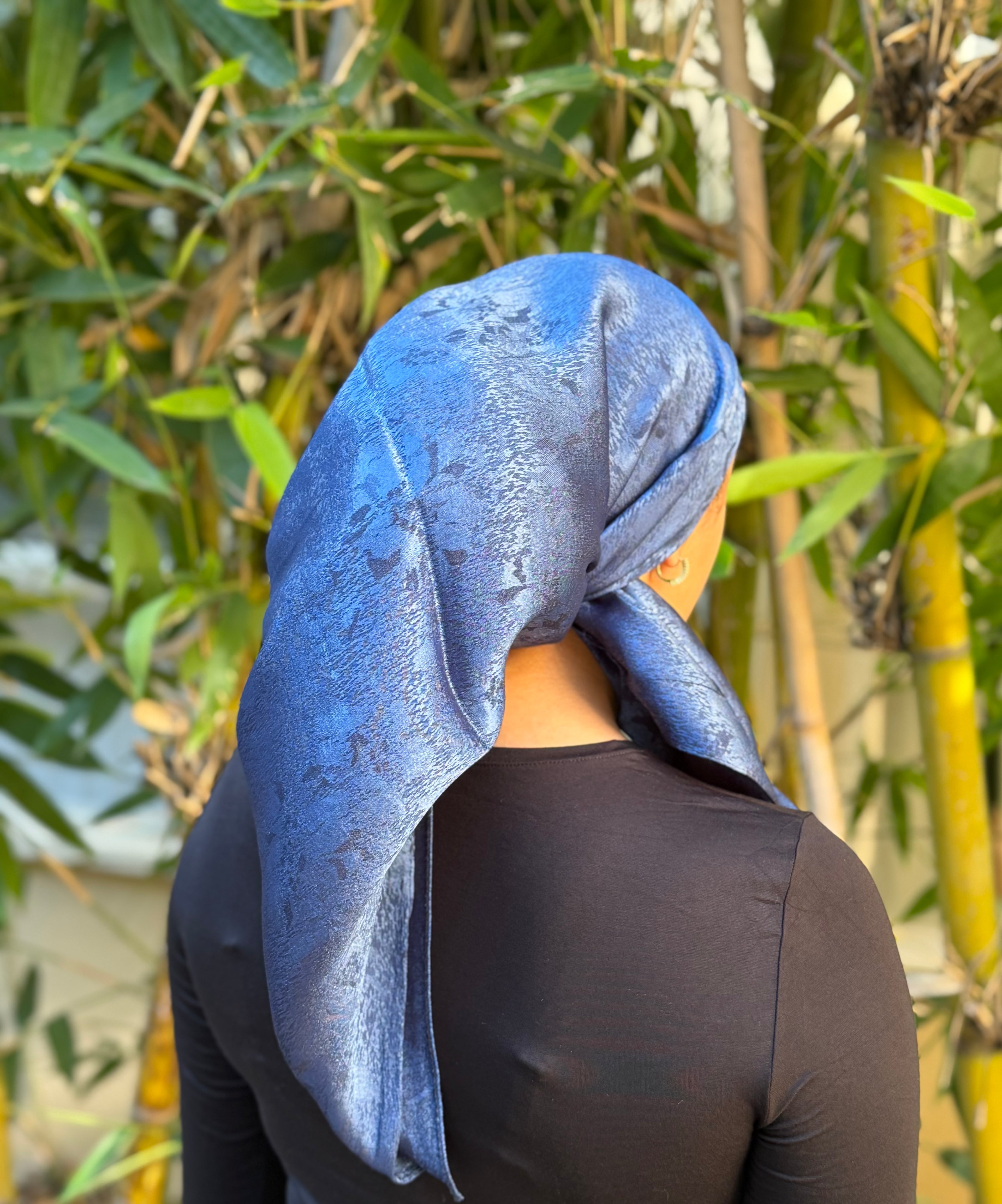 Sapphire blue metallic headscarf