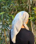 Frosted blue metallic headscarf