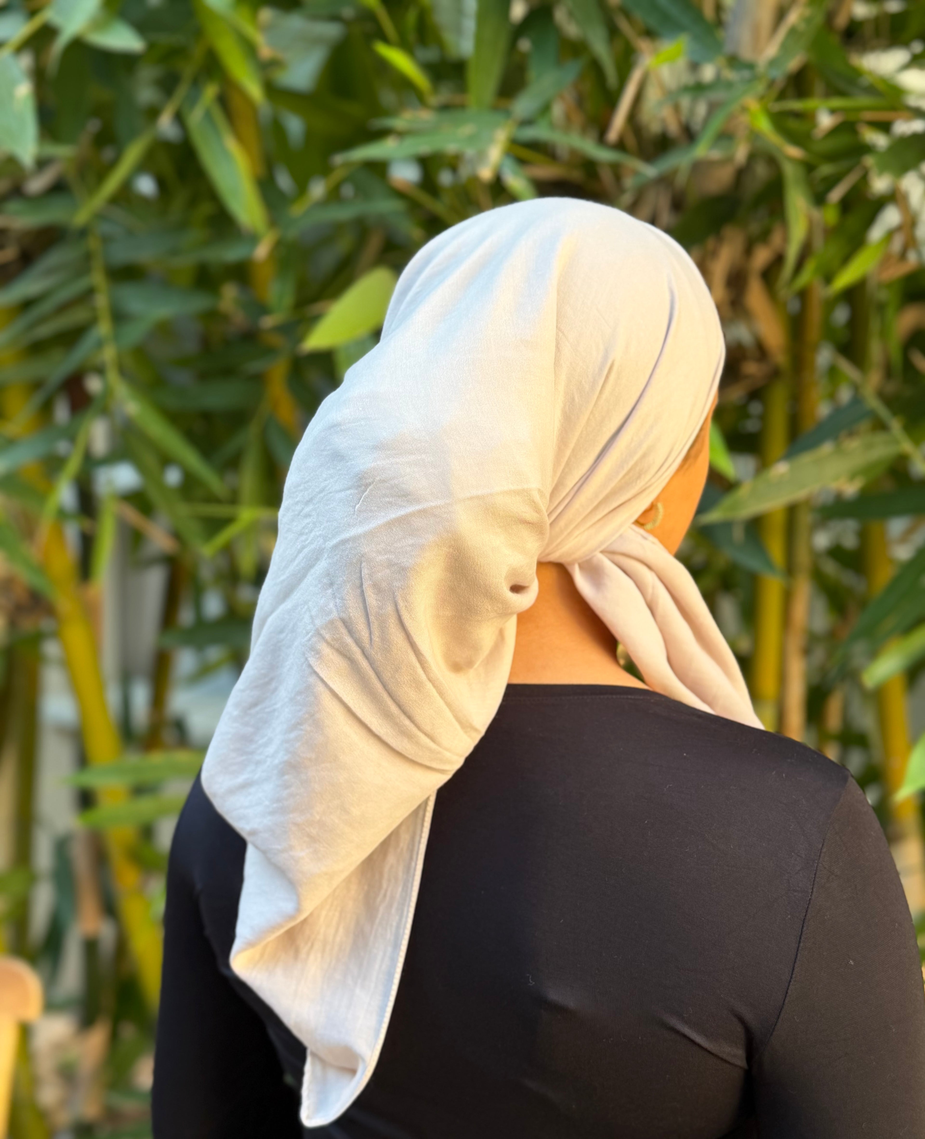 Beige cotton headscarf