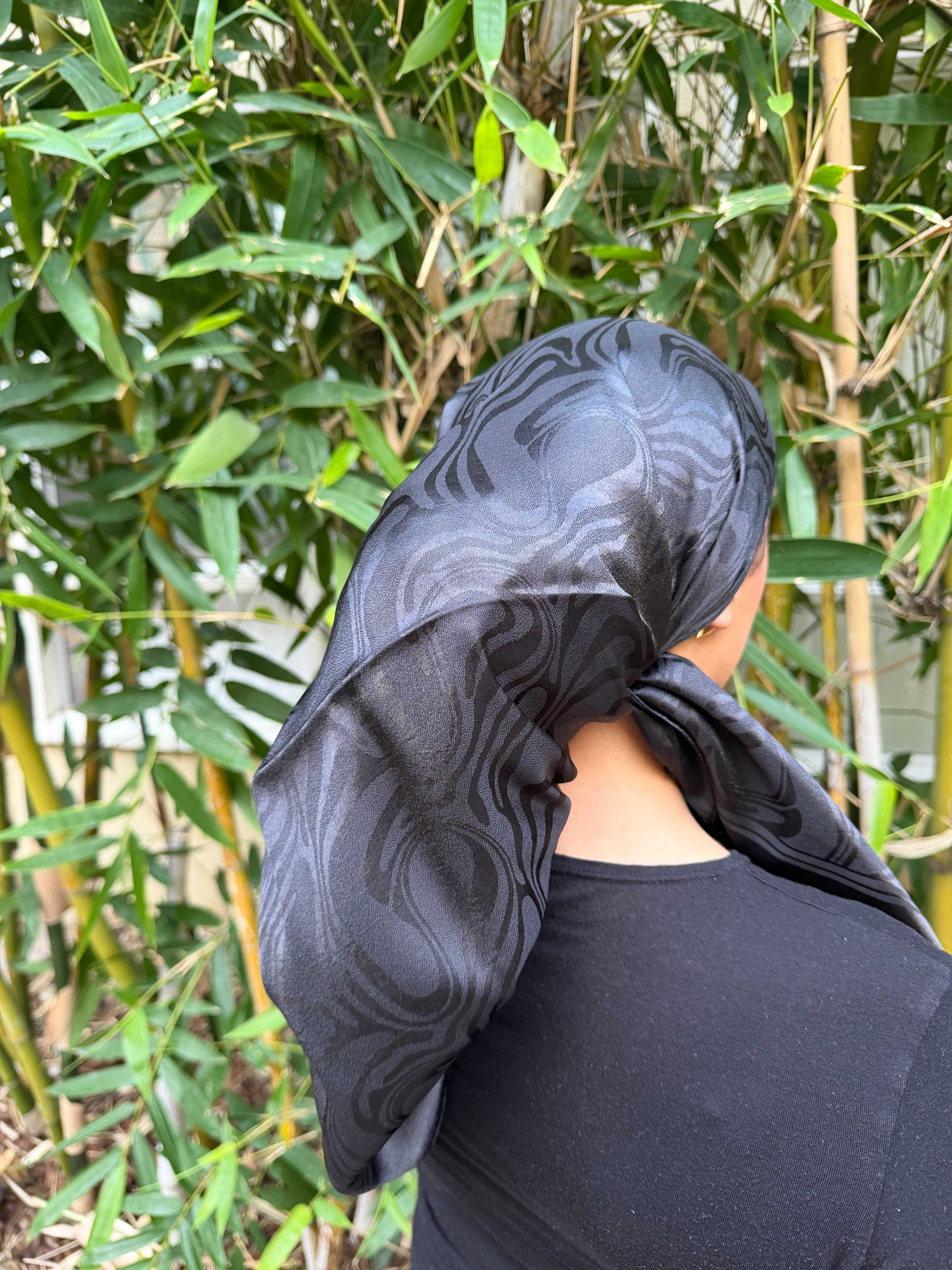 Zebra print Metallic black headscarf