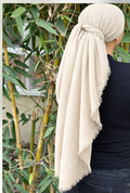 Rectangle Cream cotton headscarf