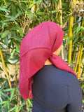Burgundy shimmer cotton headscarf