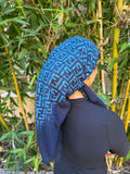 Fen. inspired Blue cotton headscarf