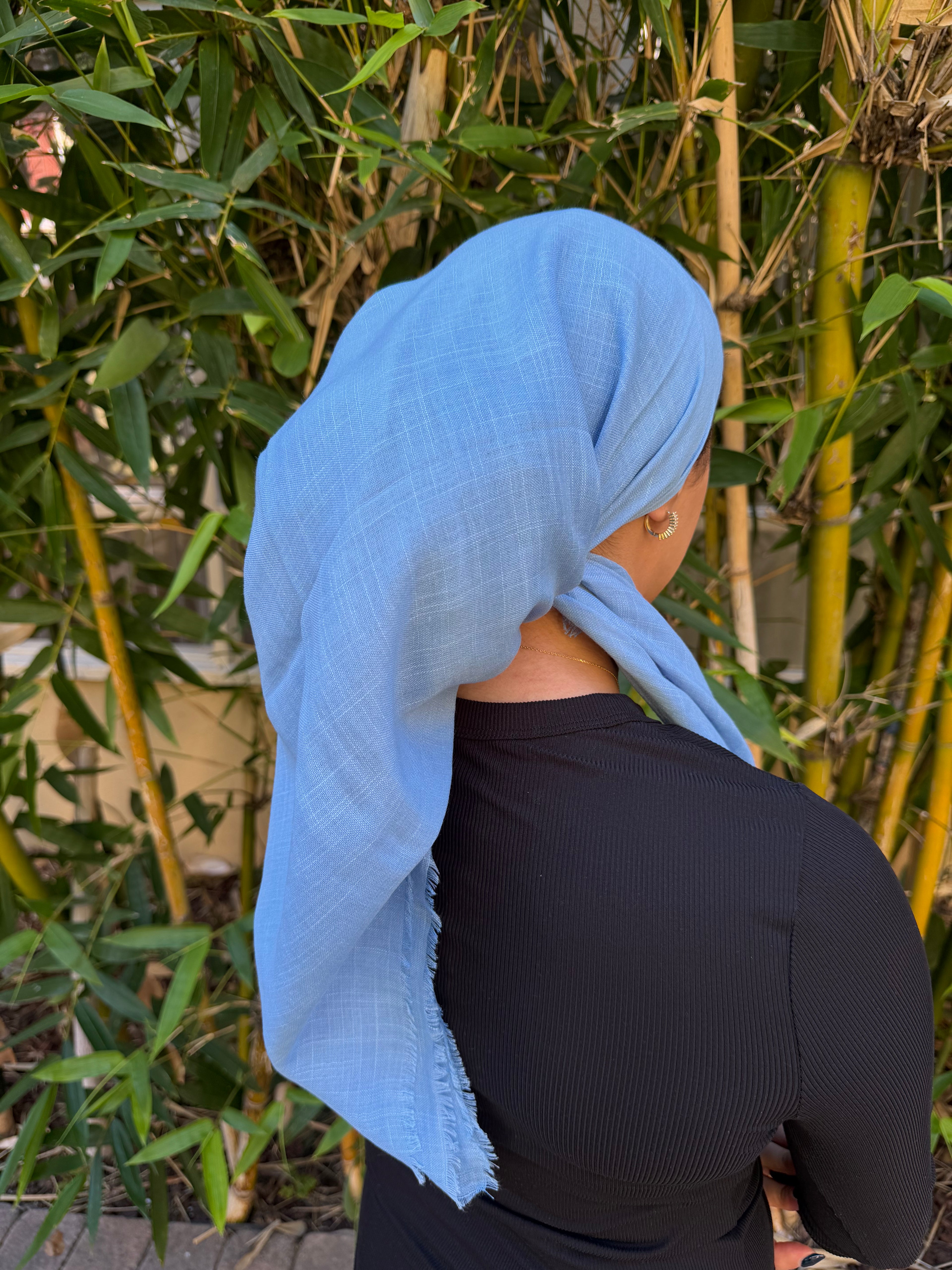 Sky Blue cotton headscarf