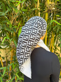 FEN. inspired black and grey headscarf