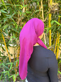Magenta cotton headscarf