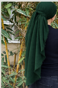 Rectangle Dark green cotton headscarf