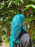 turquoise metallic headscarf