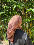 Mocha brown jacquard print headscarf