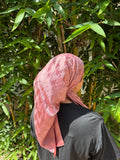 Blushed Terracota jacquard print headscarf
