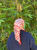 DIO. inspired Burgundy and cream satin headscarf