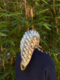 DIO. Inspired Army green and cream satin headscarf