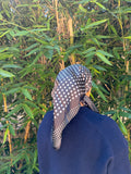 Polka Dot Black satin headscarf