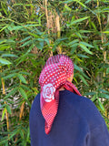 Polka Dot burgundy satin headscarf