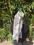Poppy neutral rectangle headscarf with metallic detail