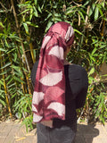 Poppy Red rectangle headscarf with metallic detail