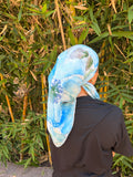 Blue floral headscarf