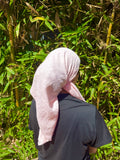 Baby pink crinkle headscarf