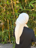 Off-white crinkle cotton headscarf