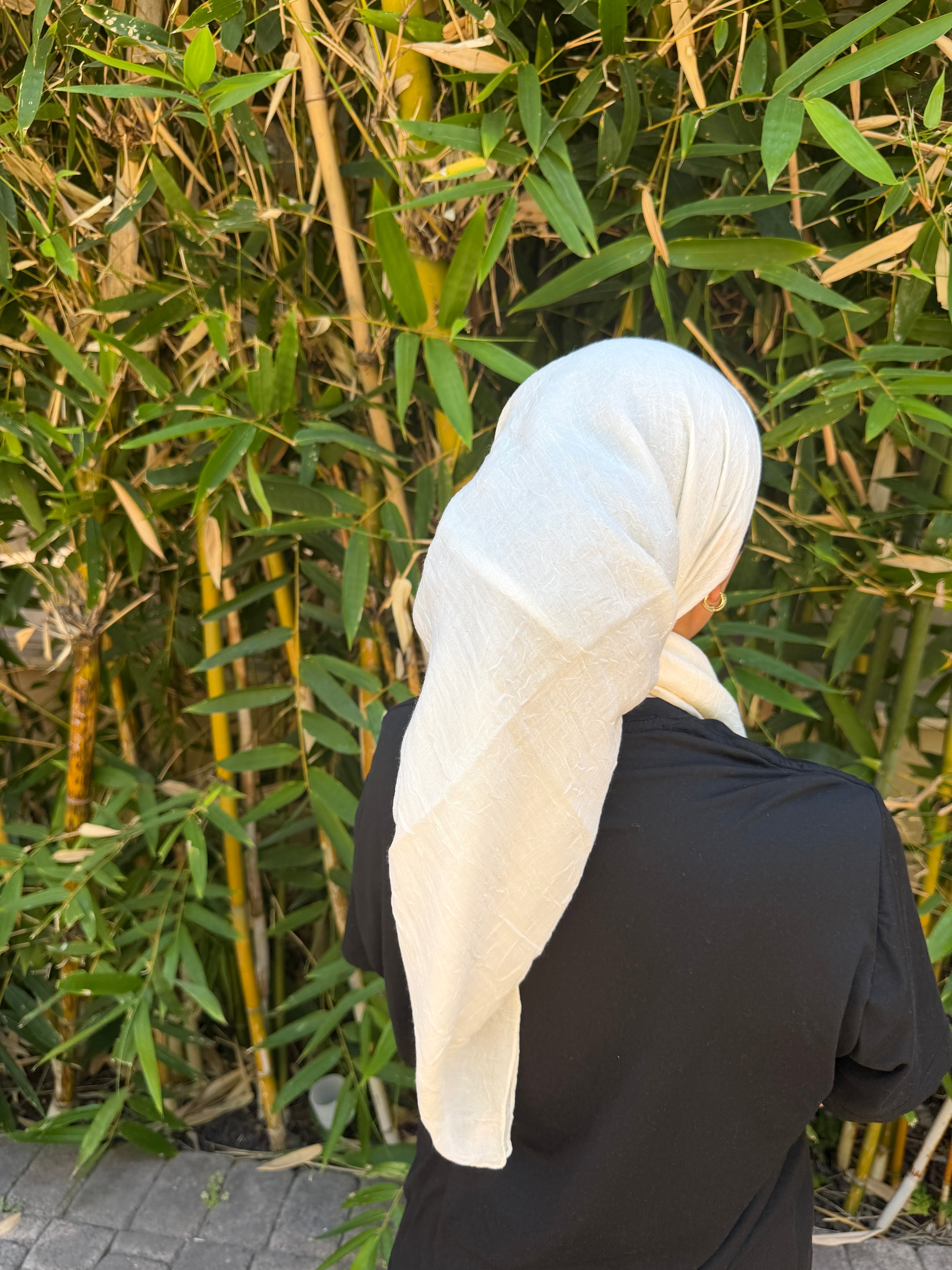 Light brown cotton headscarf